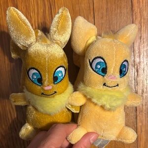 Neopets  2 Cute Yellow and Tan Plush Toys